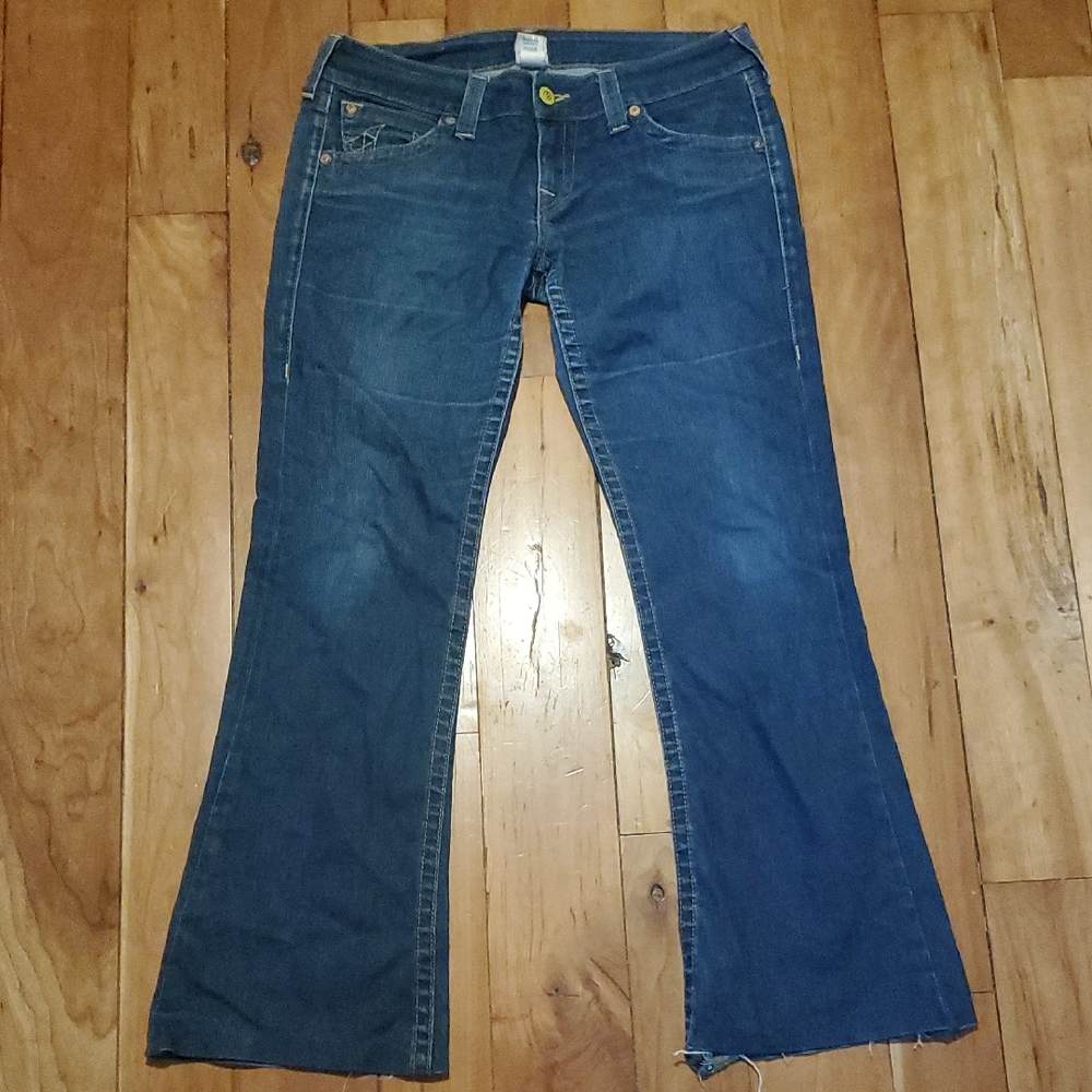 True Religion Women's Dark Blue Flare Jeans Size 32 Q